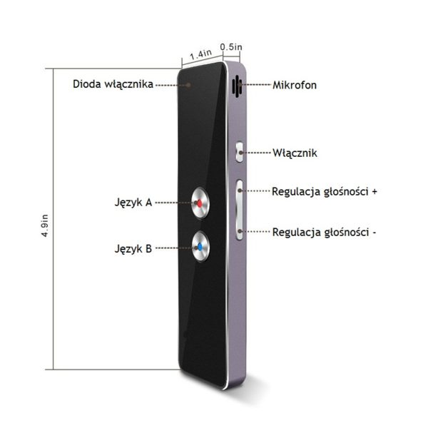 Tłumacz elektroniczny T8+ - 30 języków - Bluetooth - obrazek 3