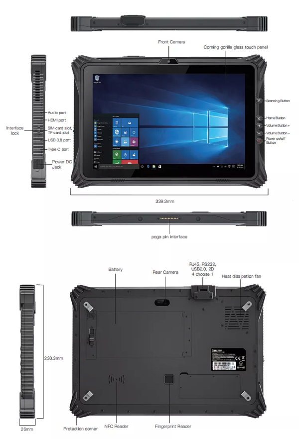 Tablet przemysłowy Chipol HR1201K 12" i7-8550U 8GB Win10 Pro - зображення 12