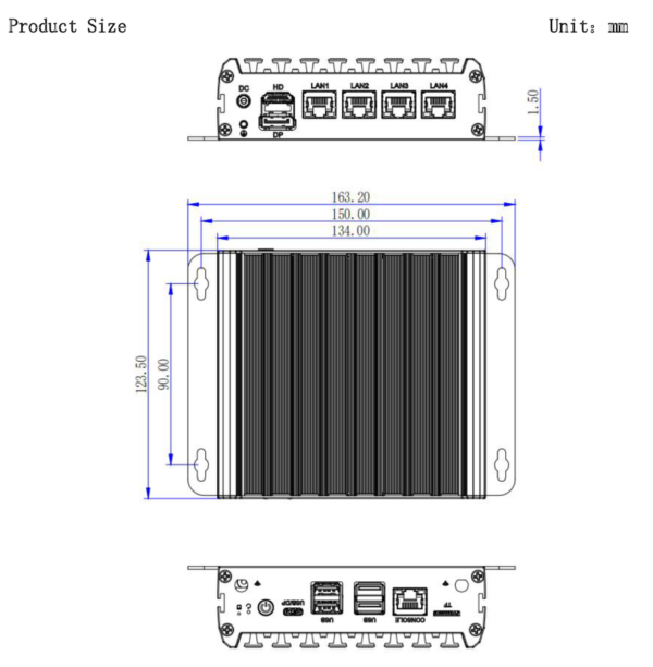 Mini PC Industrial ZK40 N100 DDR5 4LAN+CON 4USB HDMI DP USB-C WiFi - Image 7