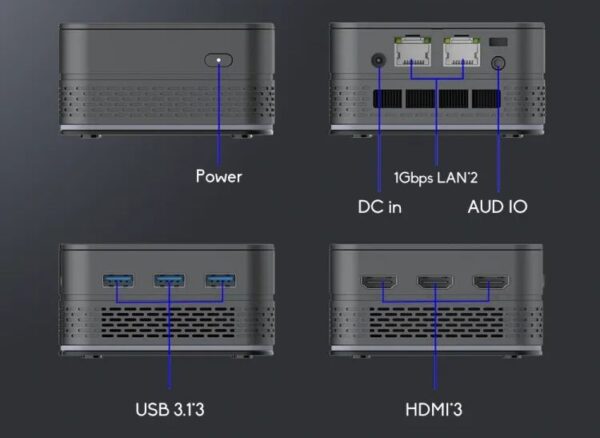 Mini PC Chipol T9 Plus N100 16GB DDR5 512GB SSD 3xHDMI 3xUSB 2xLAN - зображення 9