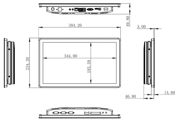 Komputer panelowy SAG300-15 15,6" i5-4200U DDR3L SSD GPIO RS232/485 - Obrázek 7