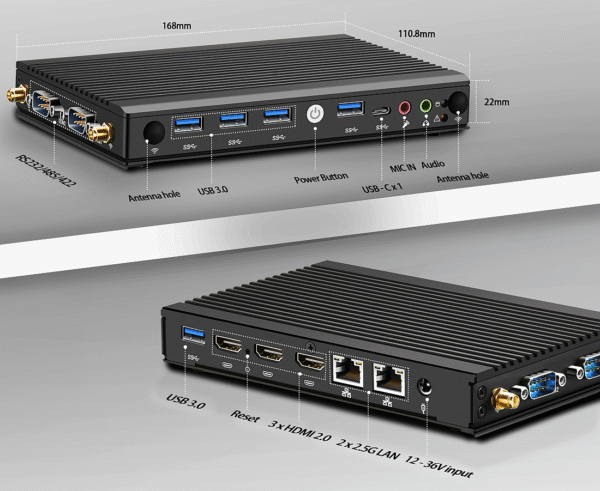 Mini PC Chipol AHD082 N150 3xHDMI 2xLAN WiFi 2xRS232 Fanless - obrazek 8