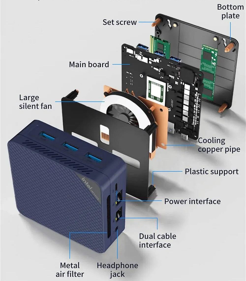Mini PC MLLSE G2 Pro Mini N150/12/512GB Windows 11 - obrazek 6